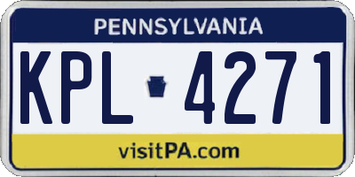 PA license plate KPL4271