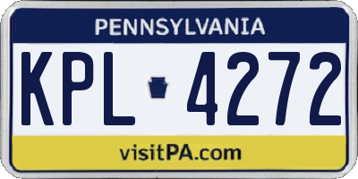 PA license plate KPL4272