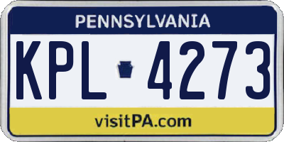 PA license plate KPL4273