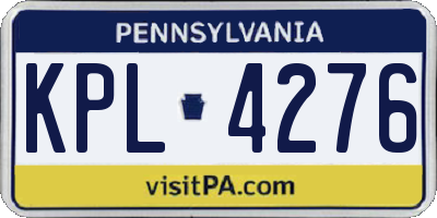 PA license plate KPL4276