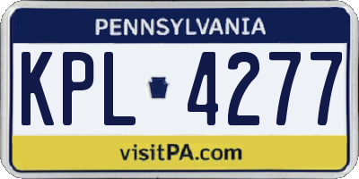 PA license plate KPL4277