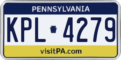PA license plate KPL4279