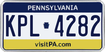 PA license plate KPL4282