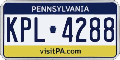 PA license plate KPL4288