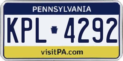 PA license plate KPL4292