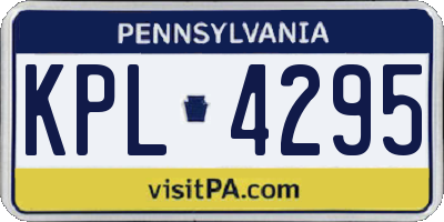 PA license plate KPL4295