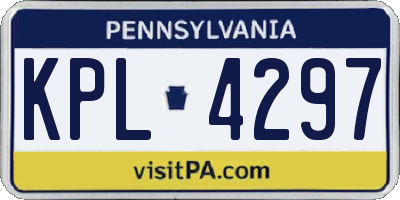 PA license plate KPL4297