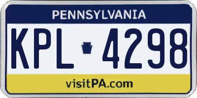 PA license plate KPL4298