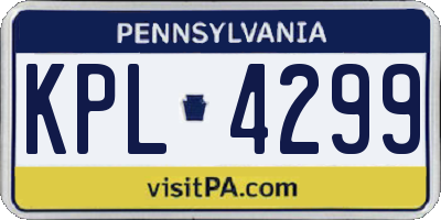 PA license plate KPL4299