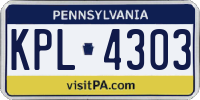 PA license plate KPL4303