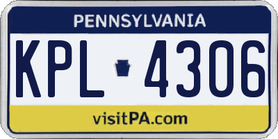 PA license plate KPL4306