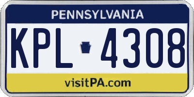 PA license plate KPL4308