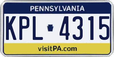 PA license plate KPL4315