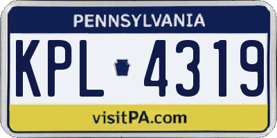 PA license plate KPL4319