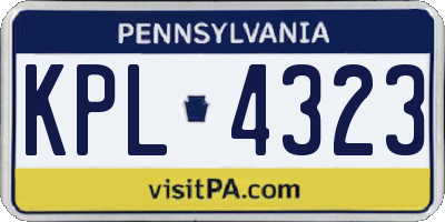 PA license plate KPL4323