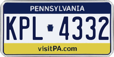 PA license plate KPL4332