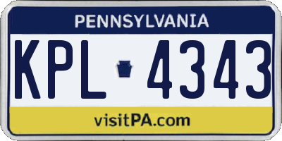 PA license plate KPL4343