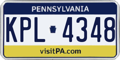 PA license plate KPL4348