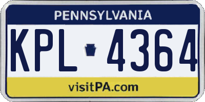 PA license plate KPL4364