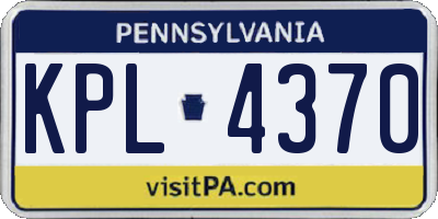 PA license plate KPL4370