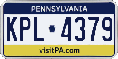 PA license plate KPL4379
