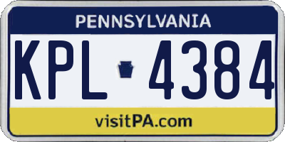 PA license plate KPL4384