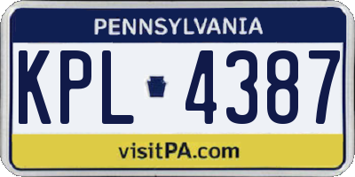 PA license plate KPL4387