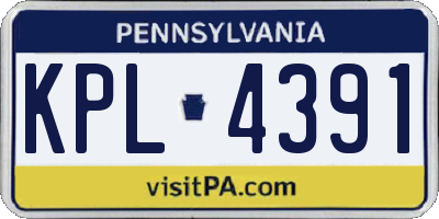 PA license plate KPL4391
