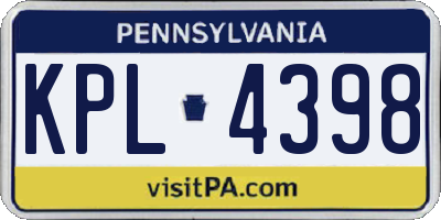 PA license plate KPL4398