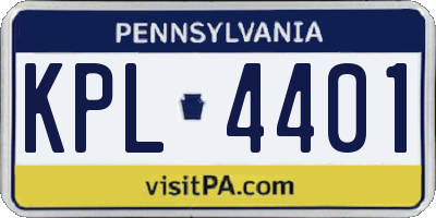 PA license plate KPL4401