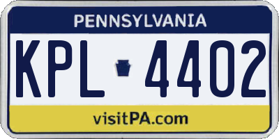 PA license plate KPL4402