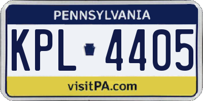 PA license plate KPL4405