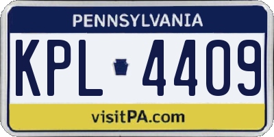 PA license plate KPL4409