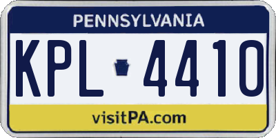 PA license plate KPL4410