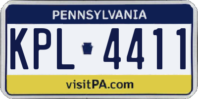 PA license plate KPL4411