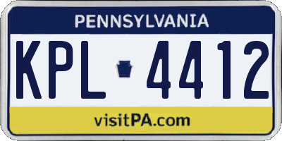PA license plate KPL4412