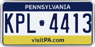 PA license plate KPL4413