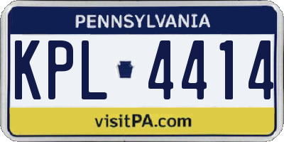 PA license plate KPL4414