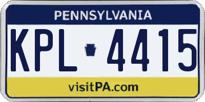 PA license plate KPL4415