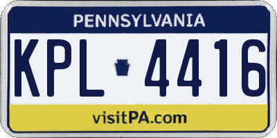 PA license plate KPL4416