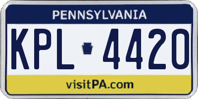 PA license plate KPL4420