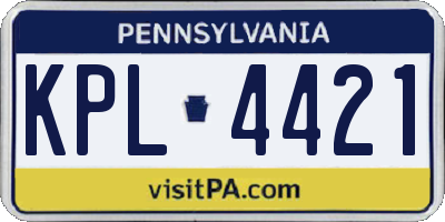PA license plate KPL4421