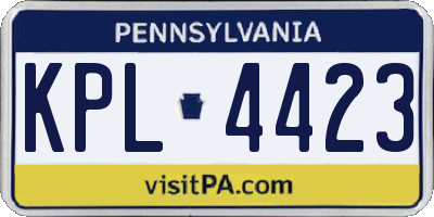 PA license plate KPL4423
