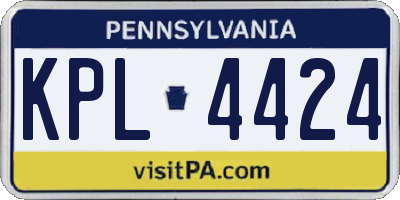 PA license plate KPL4424