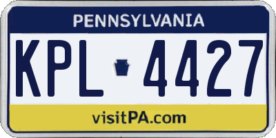 PA license plate KPL4427