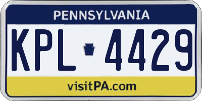 PA license plate KPL4429