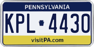 PA license plate KPL4430