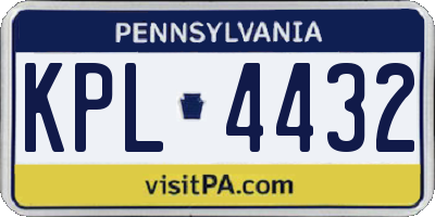 PA license plate KPL4432