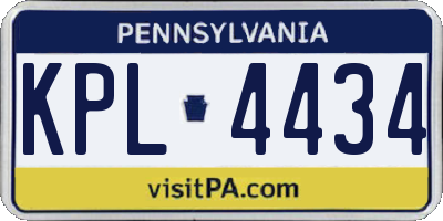 PA license plate KPL4434