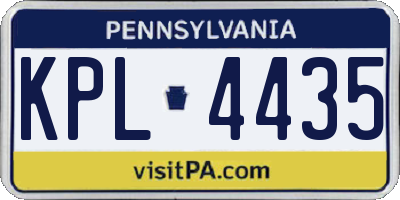 PA license plate KPL4435